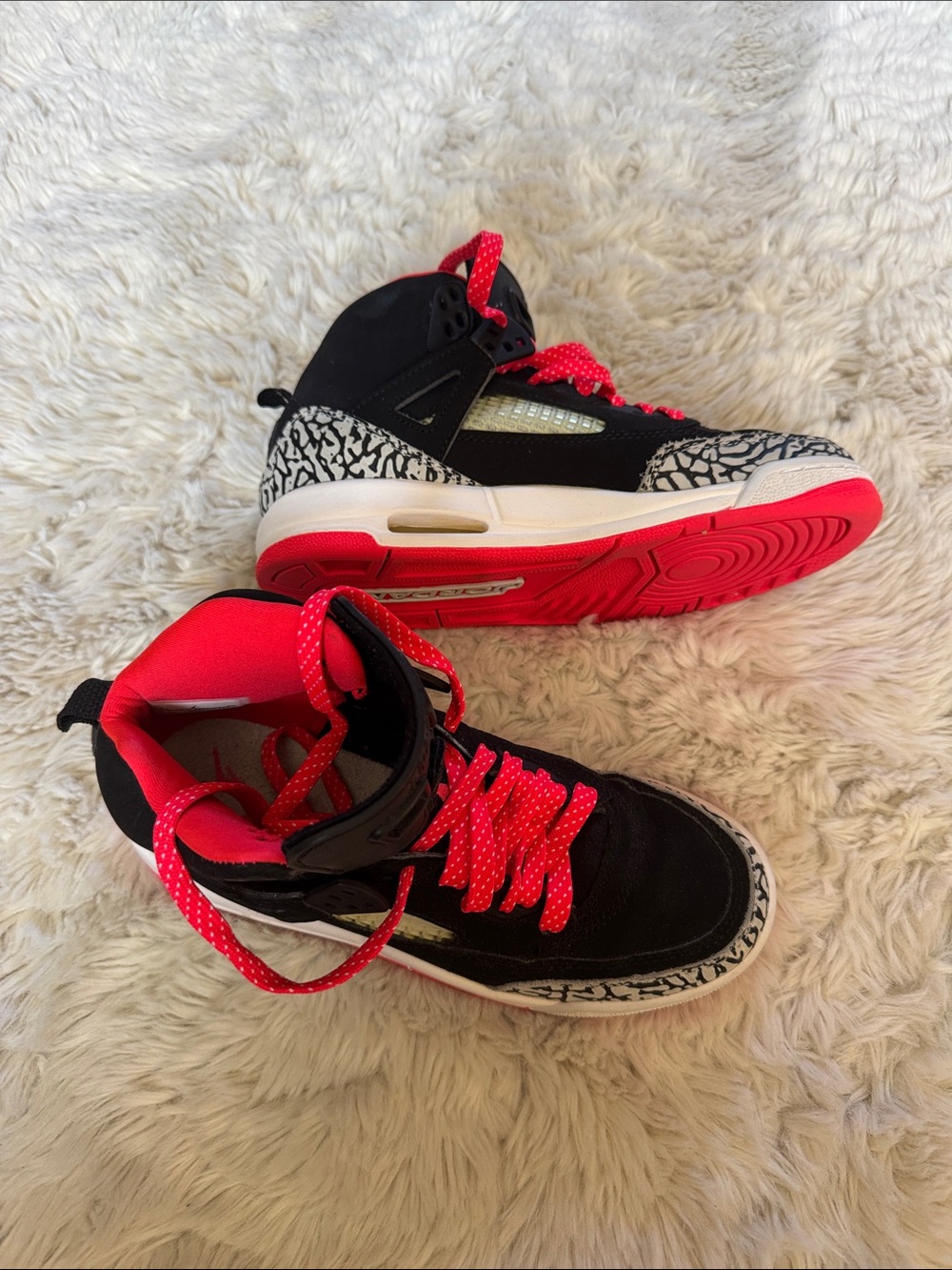 Kids Air Jordan Spizike 'Black Red Orbit' Size 4.5 Youth